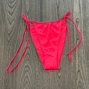 NWOT Jacque Designs Bathing Suit Bikini Bottom Tie Side Pull-On Red Size M